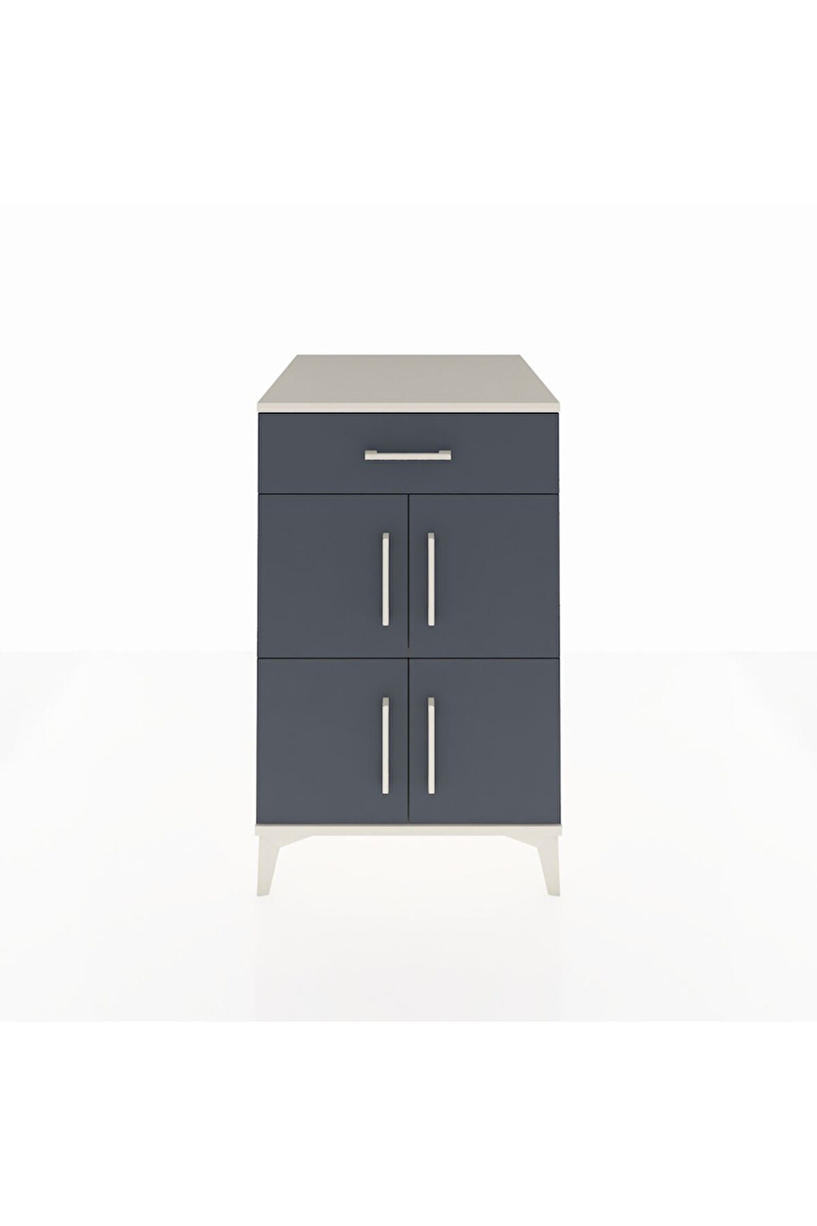 Kronos Komodin Tek Raflı Tek Çekmeceli 4 Kapaklı 60x59x96 Aytaşı-Antrasit