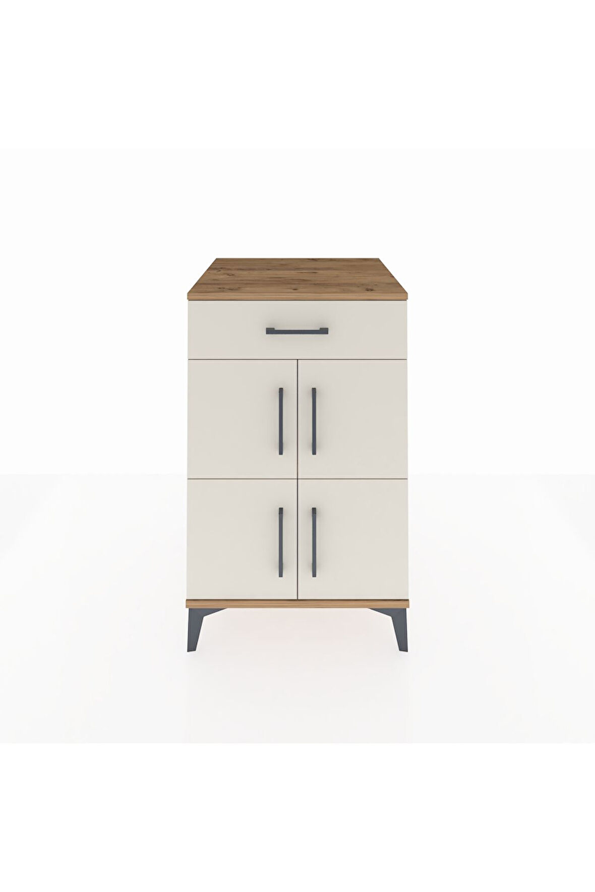 Kronos Komodin Tek Raflı Tek Çekmeceli 4 Kapaklı 60x59x96 Çam-Aytaşı