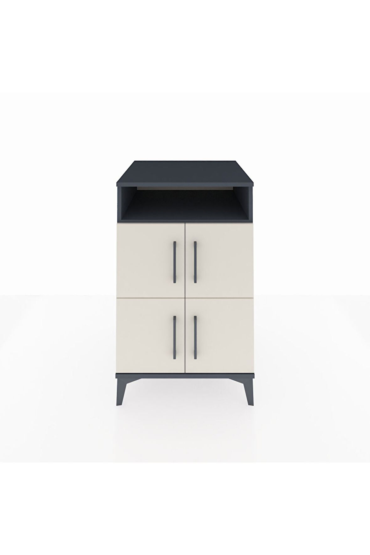 Kronos Komodin 2 Raflı 4 Kapaklı 60x59x96 Antrasit-Aytaşı