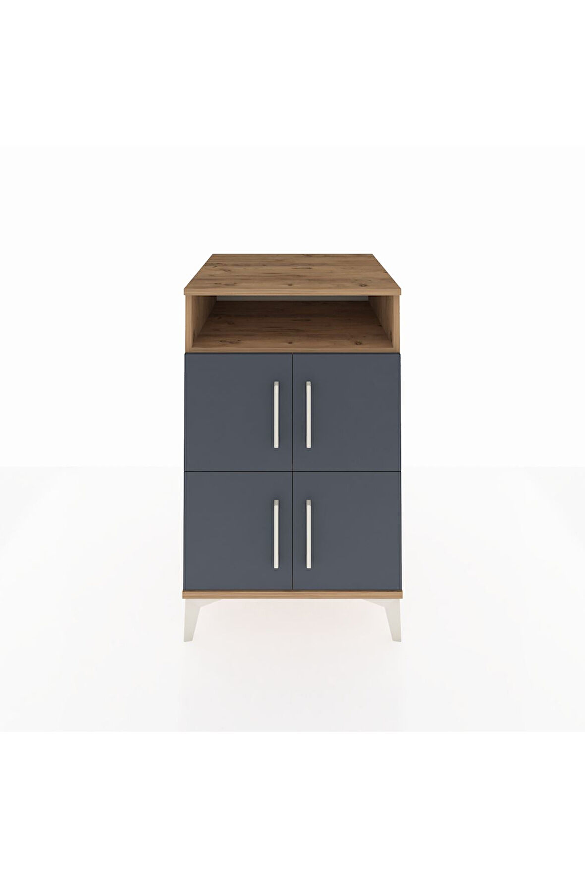 Kronos Komodin 2 Raflı 4 Kapaklı 60x59x96 Çam-Antrasit