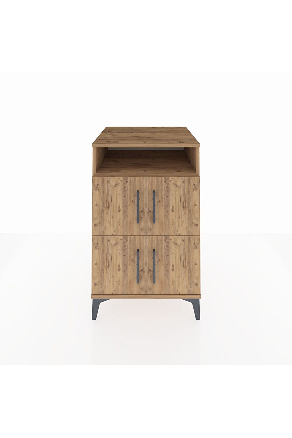 Kronos Komodin 2 Raflı 4 Kapaklı 60x59x96 Çam-Çam