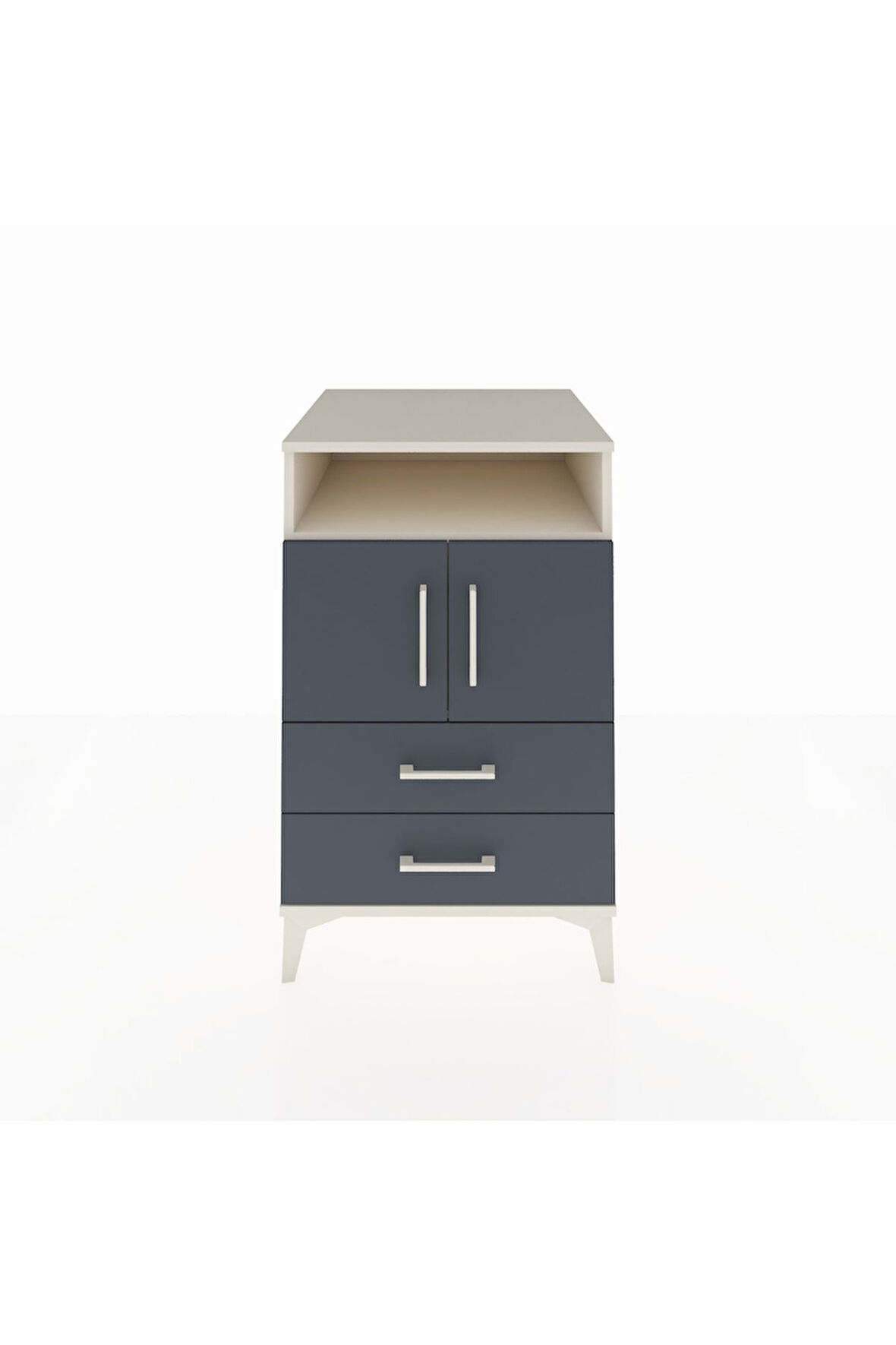 Kronos Komodin 2 Raflı 2 Çekmeceli 2 Kapaklı 60x59x96 Aytaşı-Antrasit