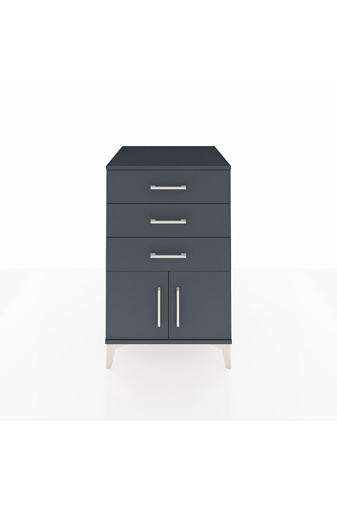 Kronos Komodin 3 Çekmeceli 2 Kapaklı 60x59x96 Antrasit-Antrasit