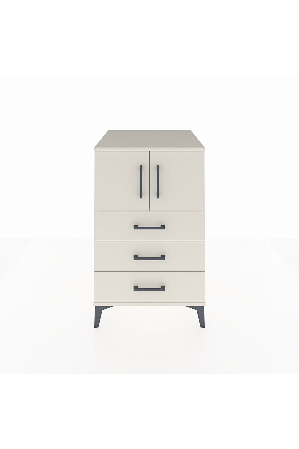 Kronos Komodin Tek Raflı 3 Çekmeceli 2 Kapaklı 60x59x96 Aytaşı-Aytaşı