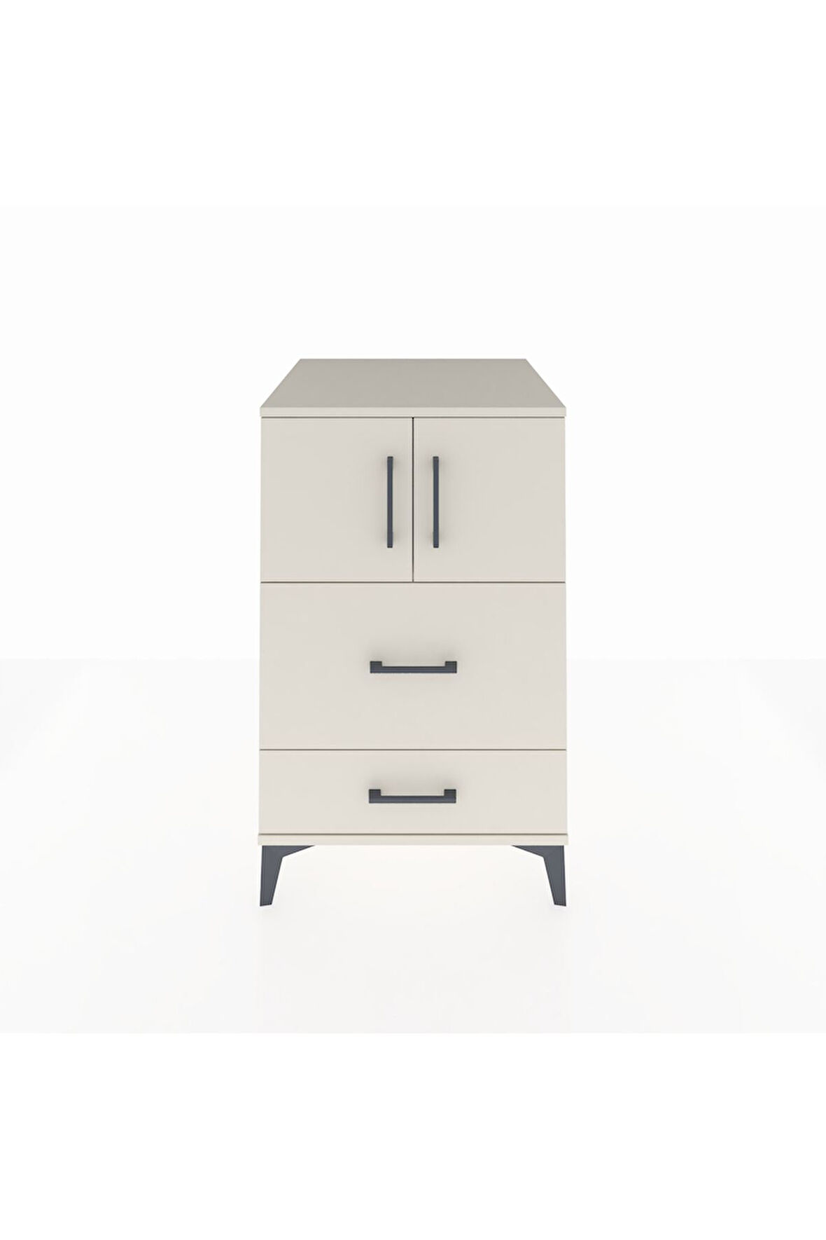 Kronos Komodin Tek Raflı 2 Çekmeceli 2 Kapaklı 60x59x96 Aytaşı-Aytaşı