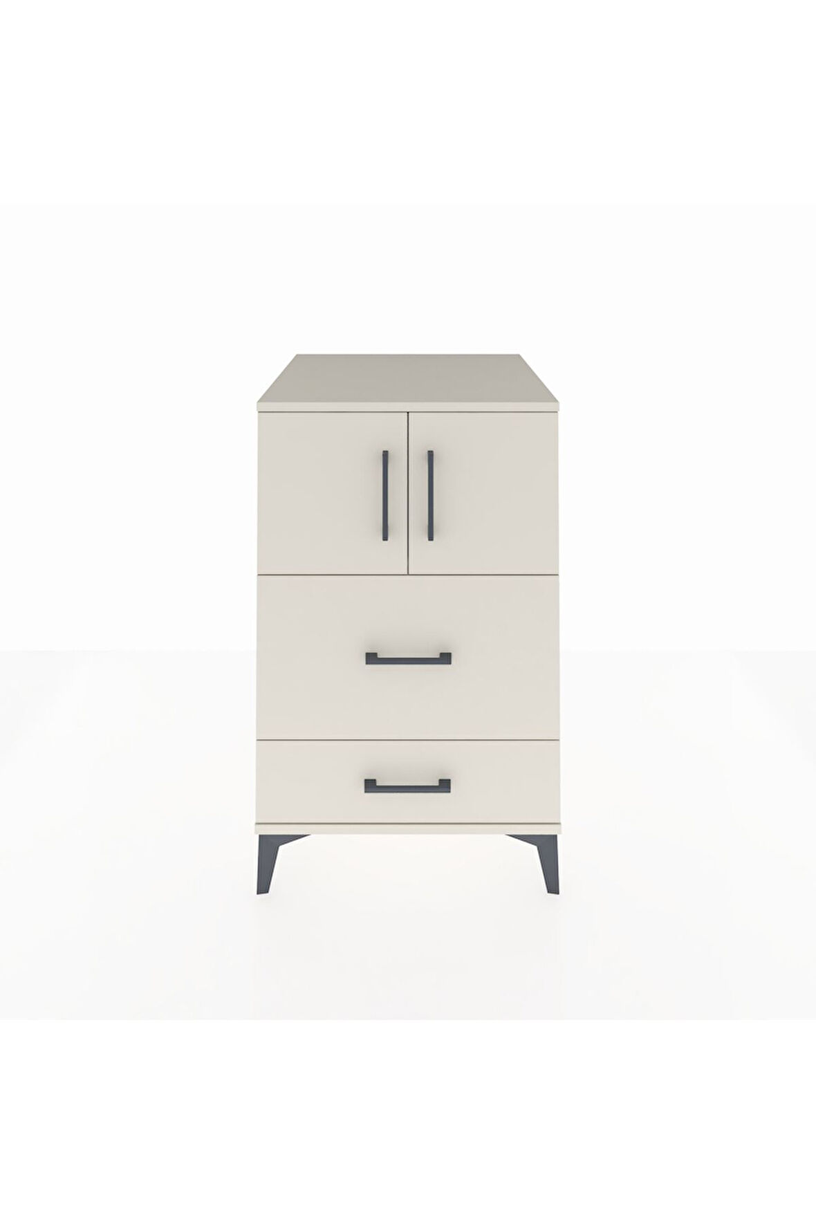 Kronos Komodin Tek Raflı 2 Çekmeceli 2 Kapaklı 60x59x96 Aytaşı-Aytaşı