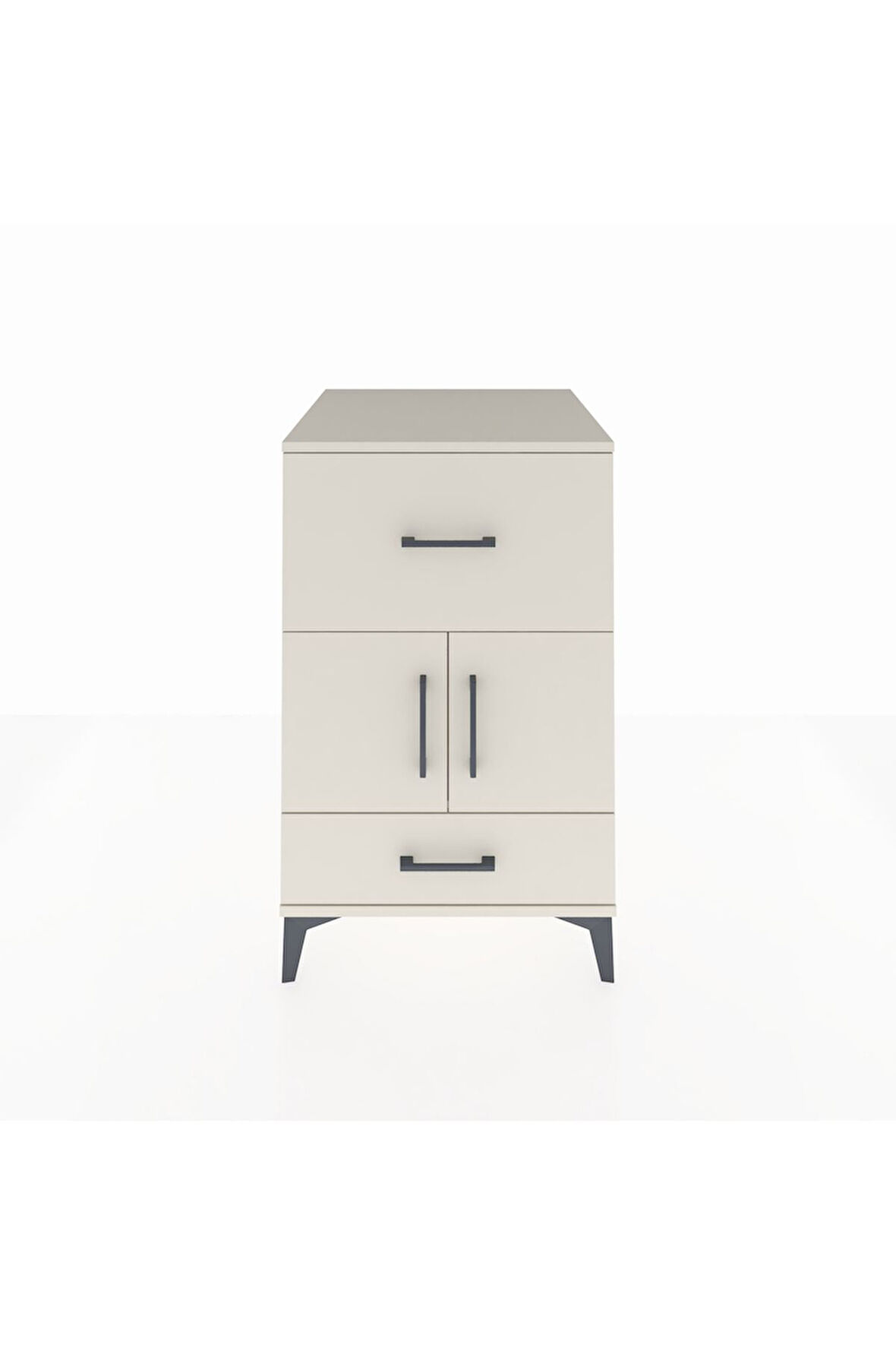 Kronos Komodin Tek Raflı 2 Çekmeceli 2 Kapaklı 60x59x96 Aytaşı-Aytaşı