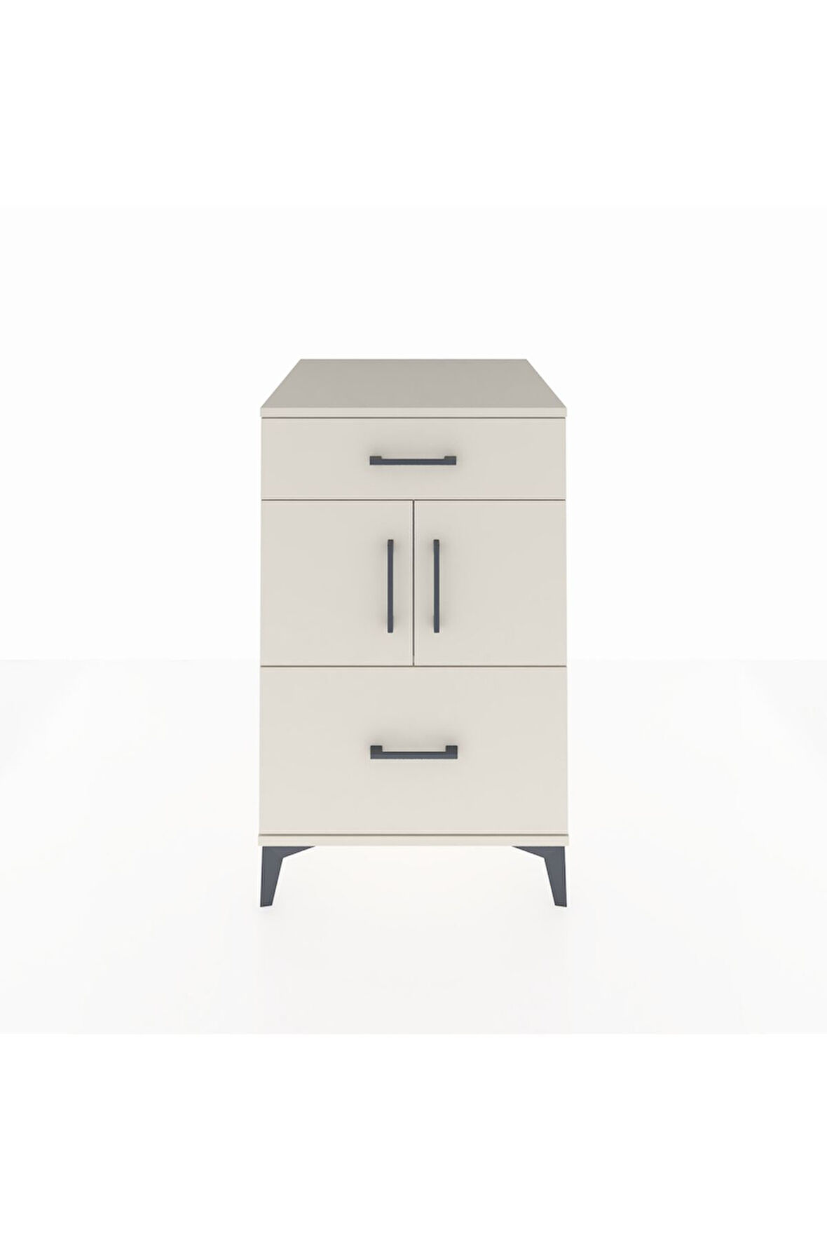 Kronos Komodin Tek Raflı 2 Çekmeceli 2 Kapaklı 60x59x96 Aytaşı-Aytaşı