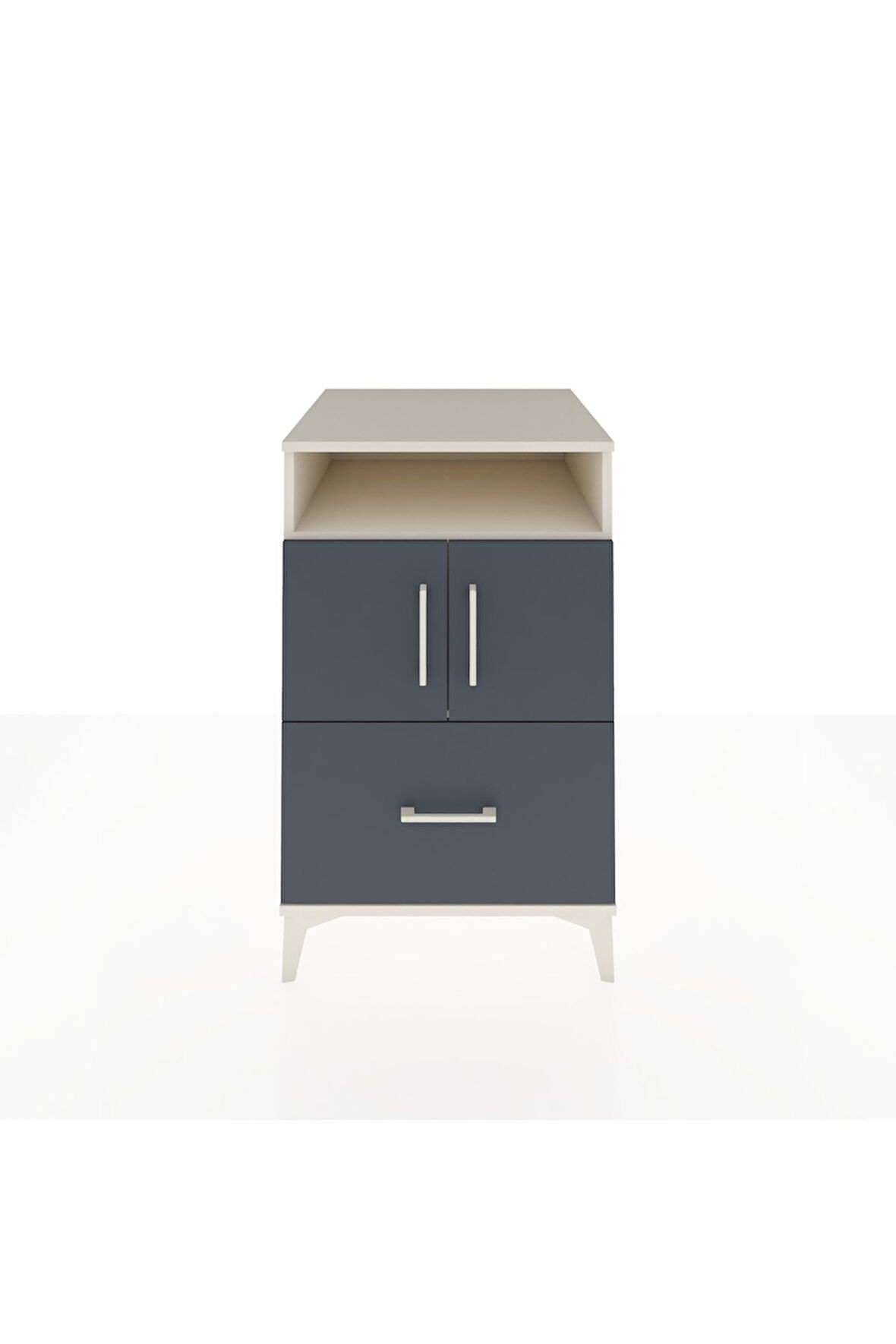 Kronos Komodin 2 Raflı Tek Çekmeceli 2 Kapaklı 60x59x96 Aytaşı-Antrasit