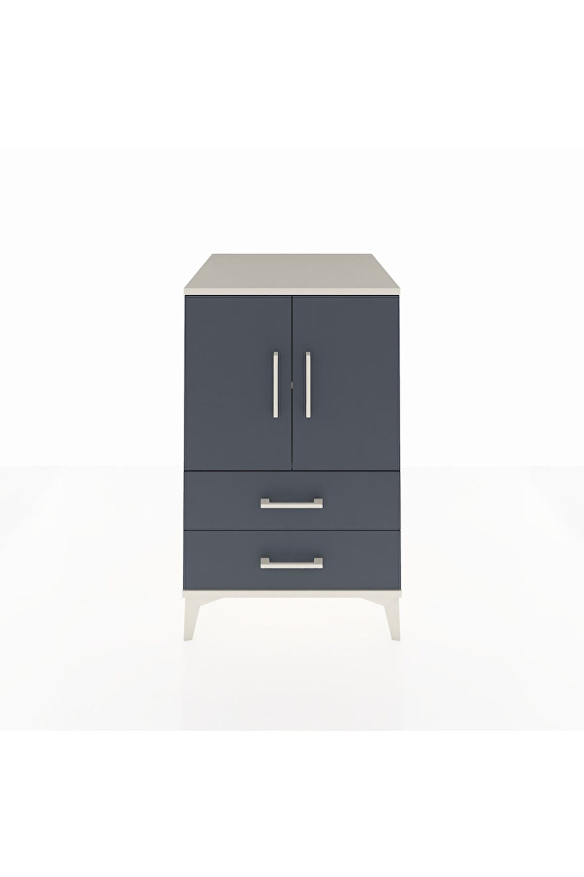 Kronos Komodin 2 Raflı 2 Çekmeceli 2 Kapaklı 60x59x96 Aytaşı-Antrasit