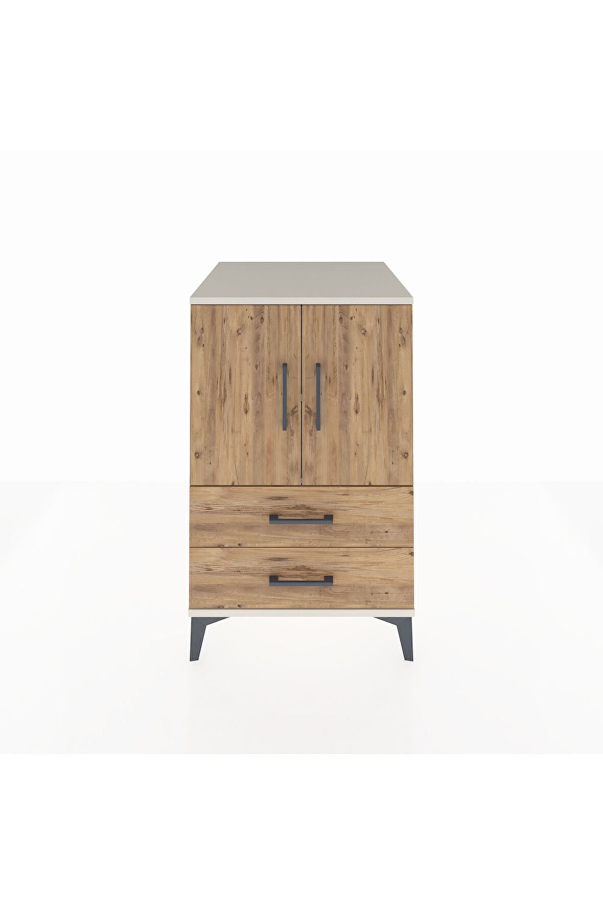 Kronos Komodin 2 Raflı 2 Çekmeceli 2 Kapaklı 60x59x96 Aytaşı-Çam