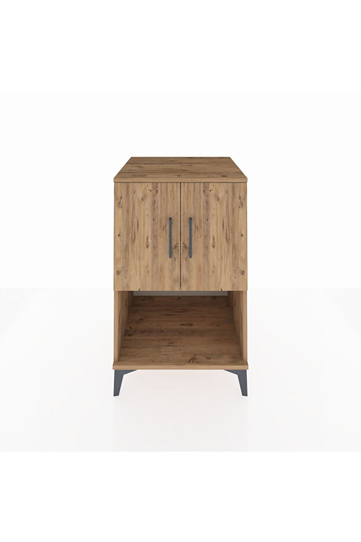 Kronos Komodin 2 Raflı 2 Kapaklı 60x59x96 Çam-Çam