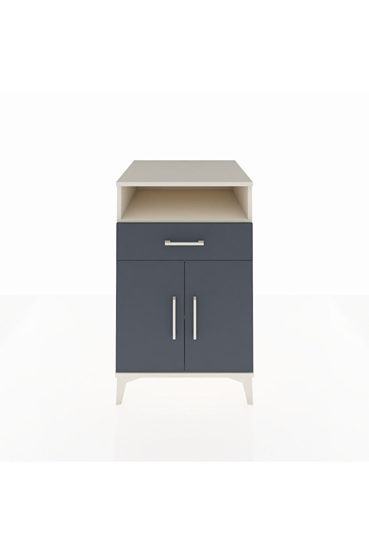 Kronos Komodin 2 Raflı Tek Çekmeceli 2 Kapaklı 60x59x96 Aytaşı-Antrasit