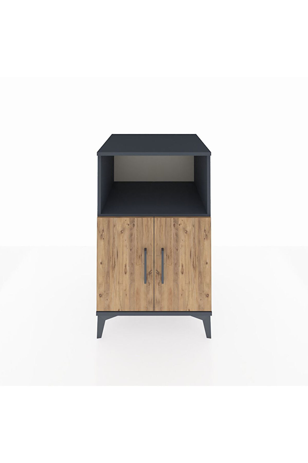 Kronos Komodin 2 Raflı 2 Kapaklı 60x59x96 Antrasit-Çam