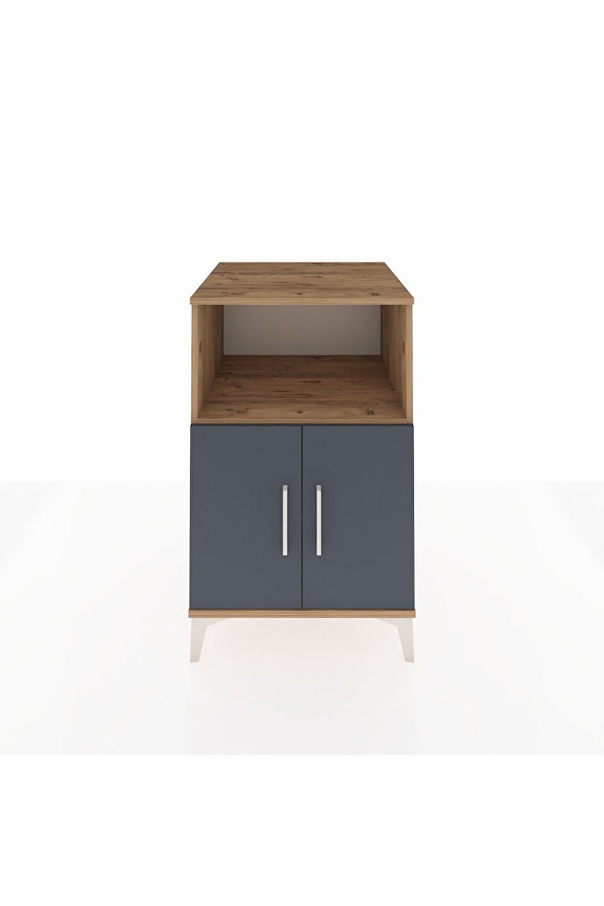 Kronos Komodin 2 Raflı 2 Kapaklı 60x59x96 Çam-Antrasit