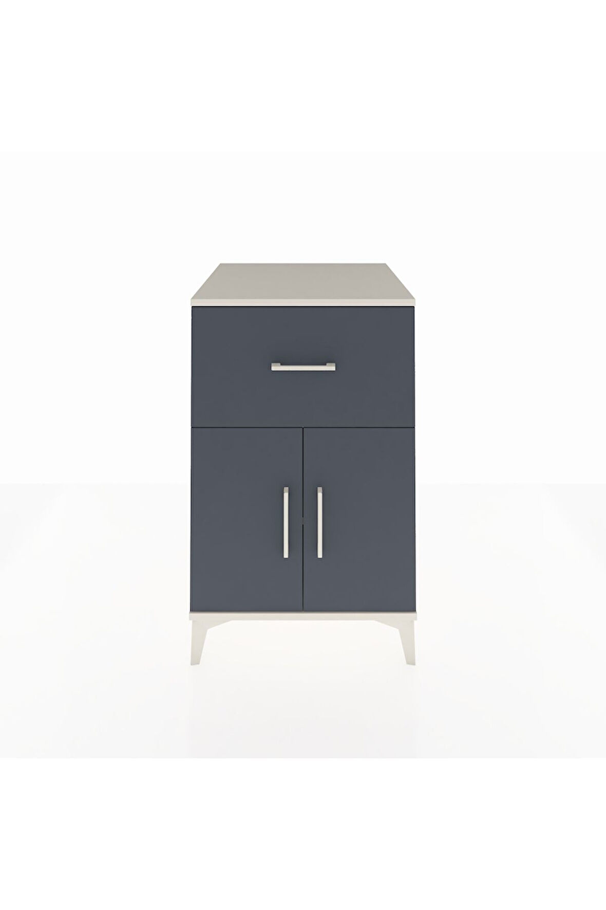 Kronos Komodin Tek Raflı Tek Çekmeceli 2 Kapaklı 60x59x96 Aytaşı-Antrasit