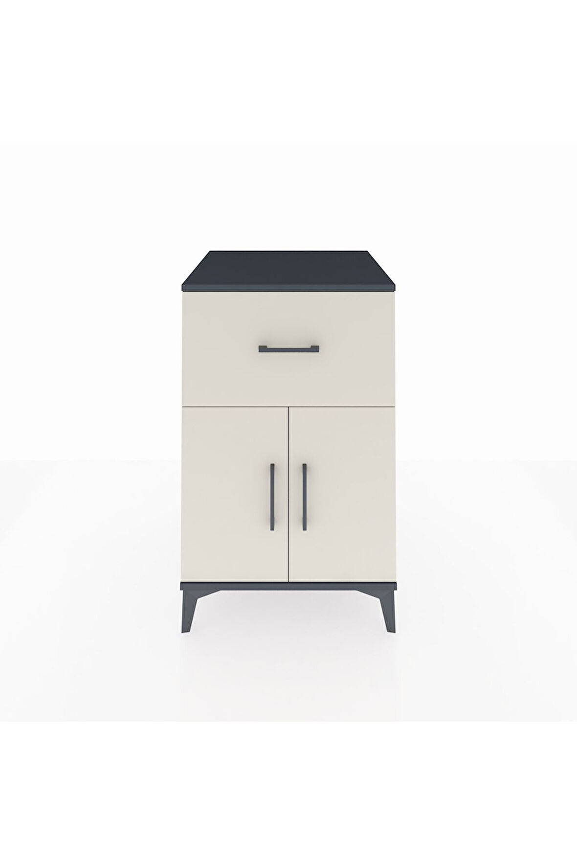 Kronos Komodin Tek Raflı Tek Çekmeceli 2 Kapaklı 60x59x96 Antrasit-Aytaşı