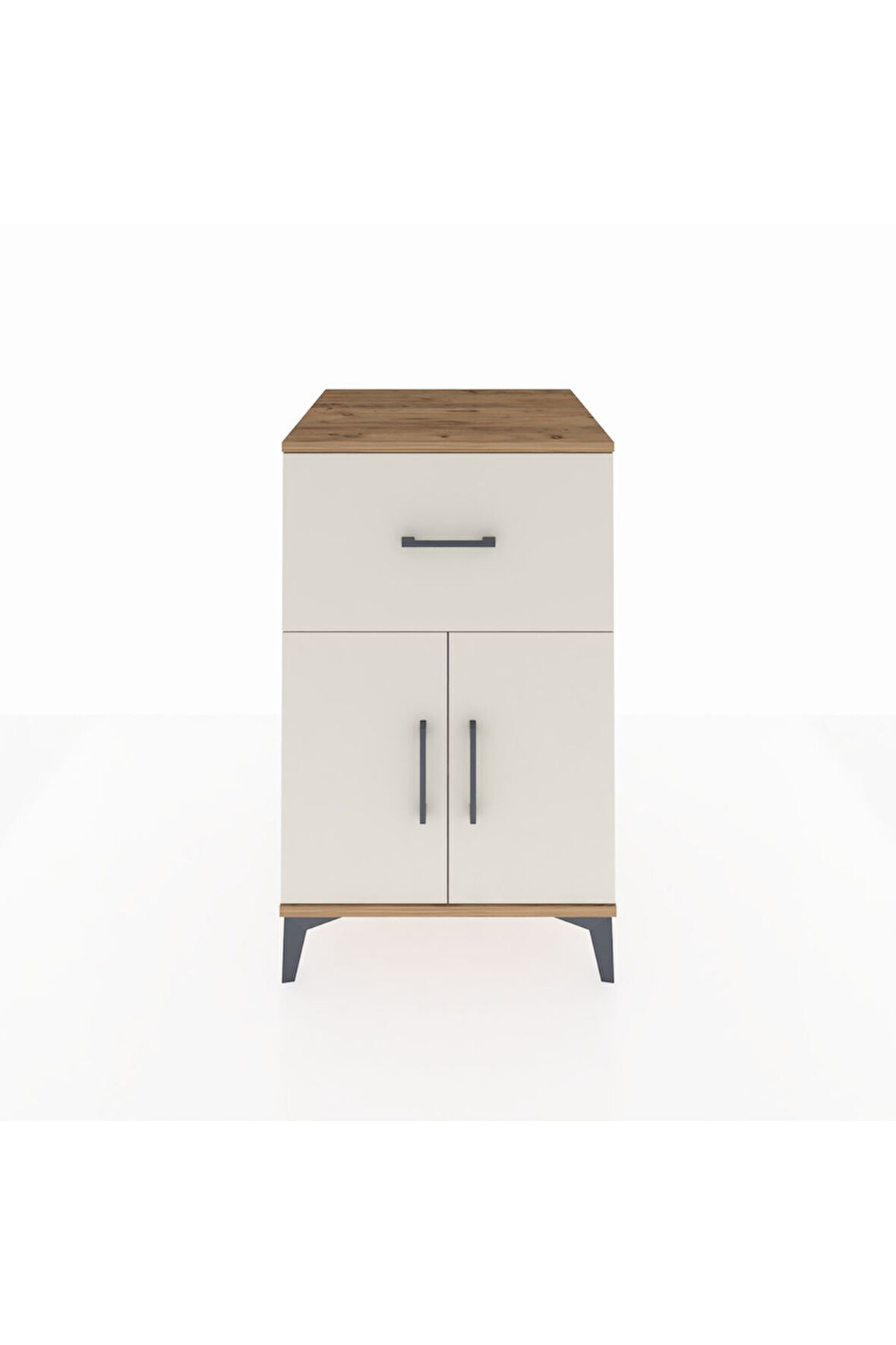 Kronos Komodin Tek Raflı Tek Çekmeceli 2 Kapaklı 60x59x96 Çam-Aytaşı