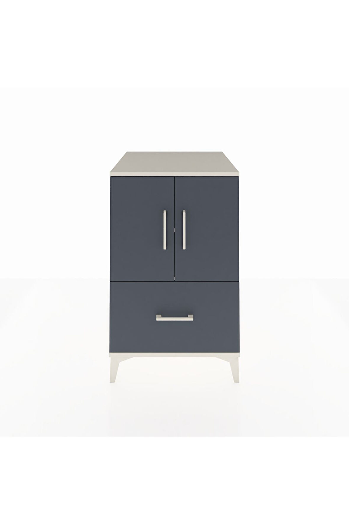 Kronos Komodin 2 Raflı Tek Çekmeceli 2 Kapaklı 60x59x96 Aytaşı-Antrasit