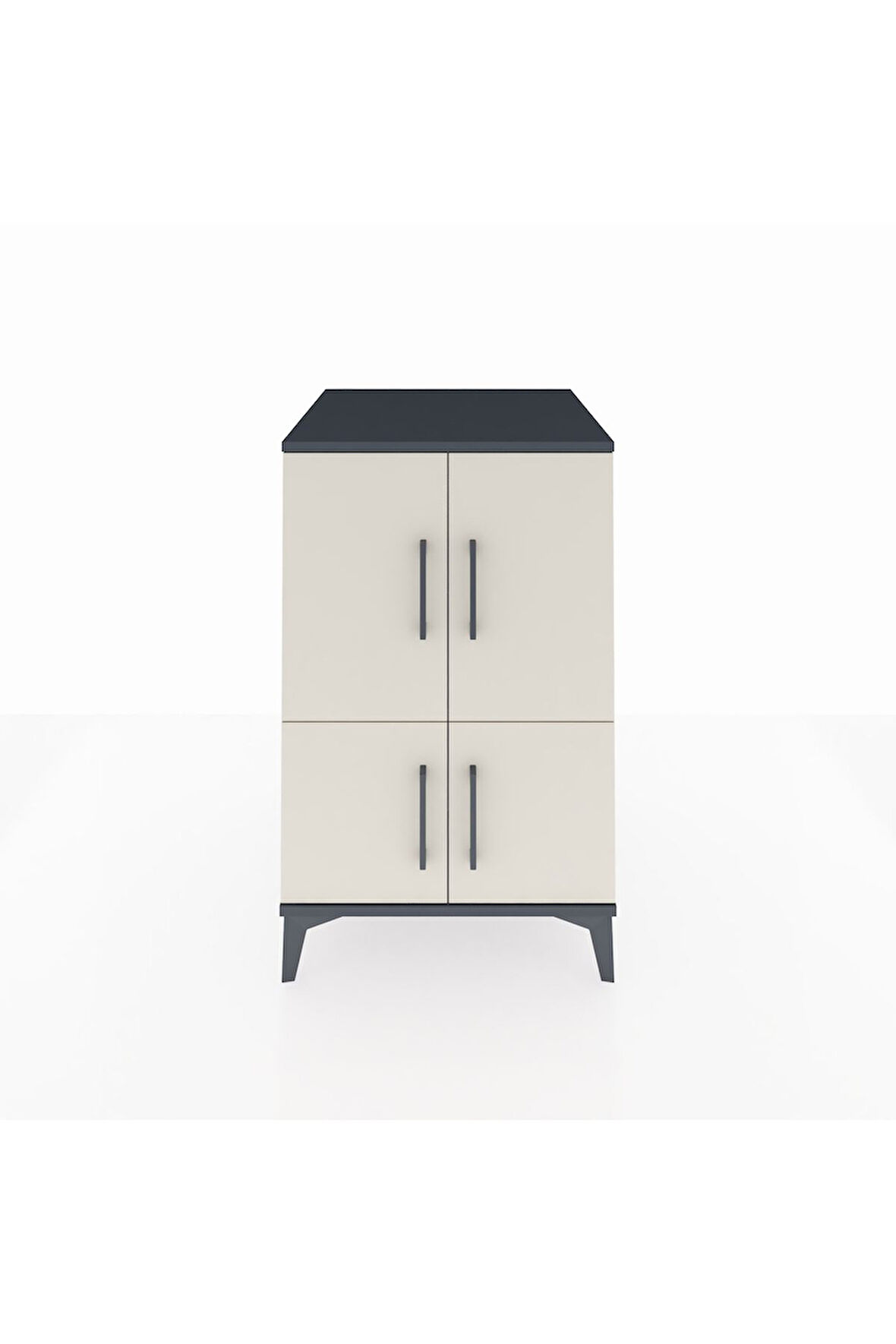 Kronos Komodin 2 Raflı 4 Kapaklı 60x59x96 Antrasit-Aytaşı