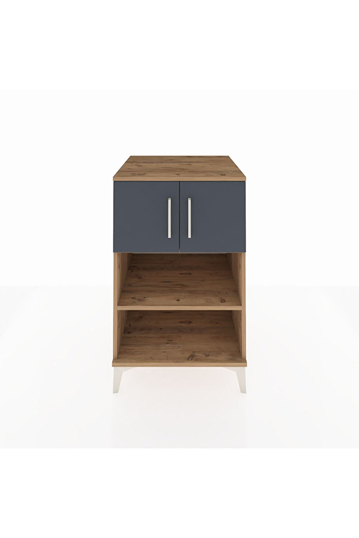 Kronos Komodin 2 Raflı 2 Kapaklı 60x59x96 Çam-Antrasit