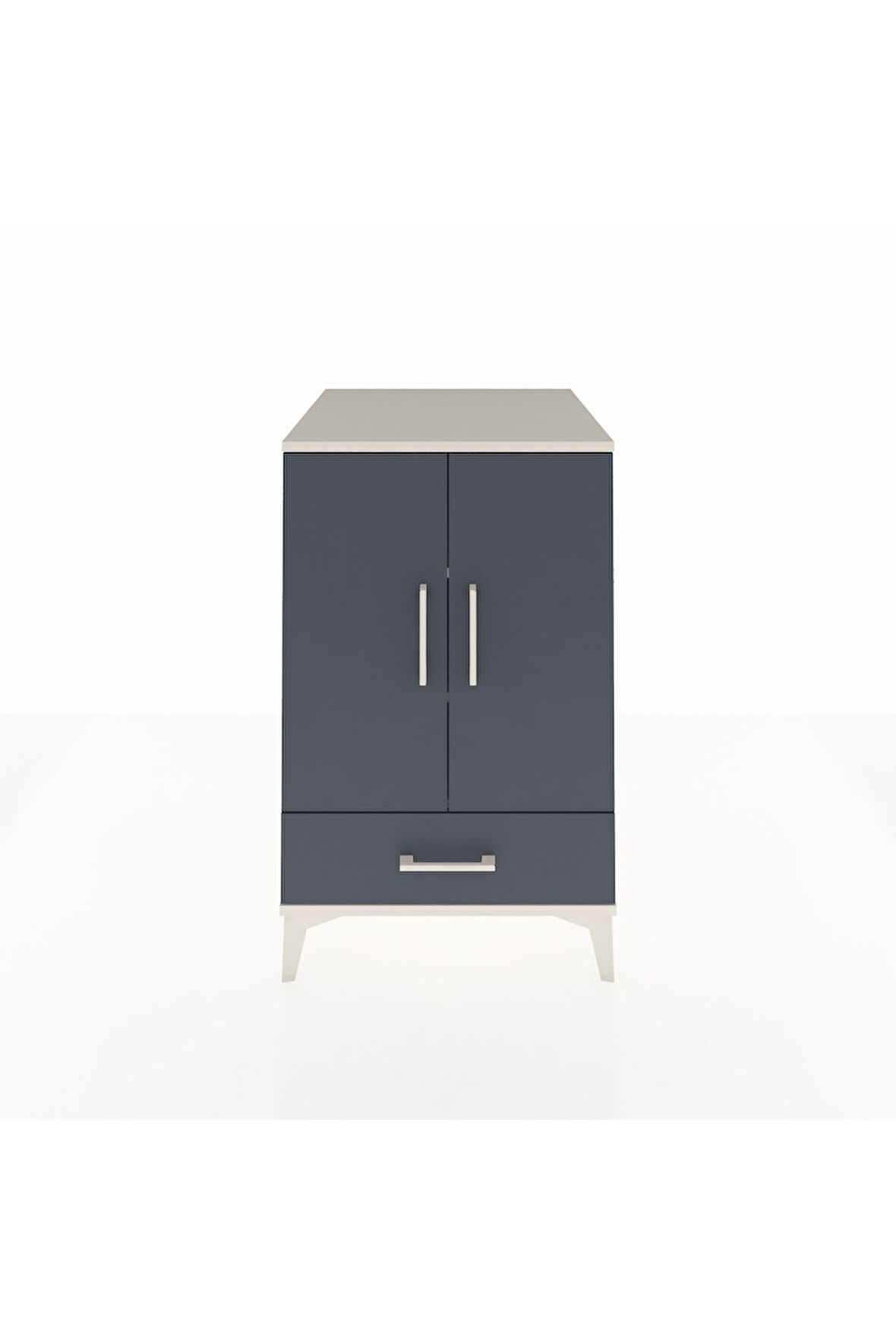 Kronos Komodin 3 Raflı Tek Çekmeceli 2 Kapaklı 60x59x96 Aytaşı-Antrasit