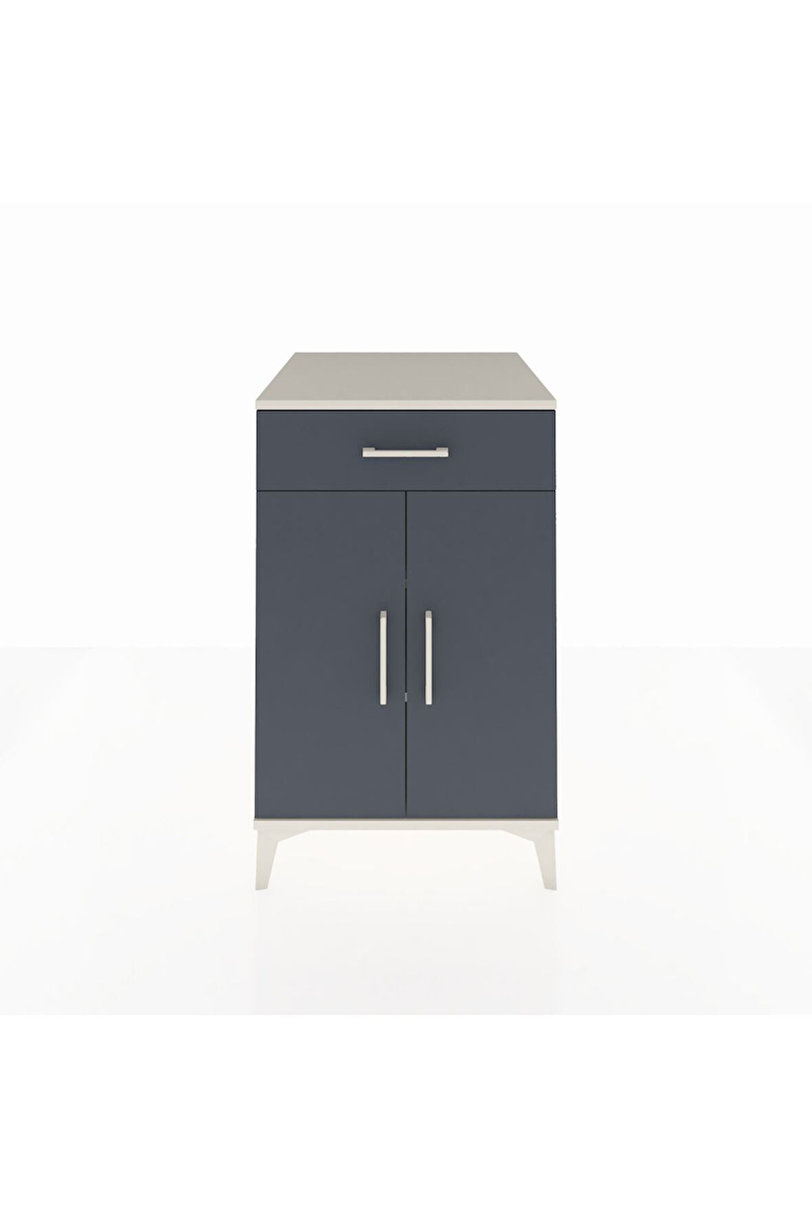 Kronos Komodin 2 Raflı Tek Çekmeceli 2 Kapaklı 60x59x96 Aytaşı-Antrasit