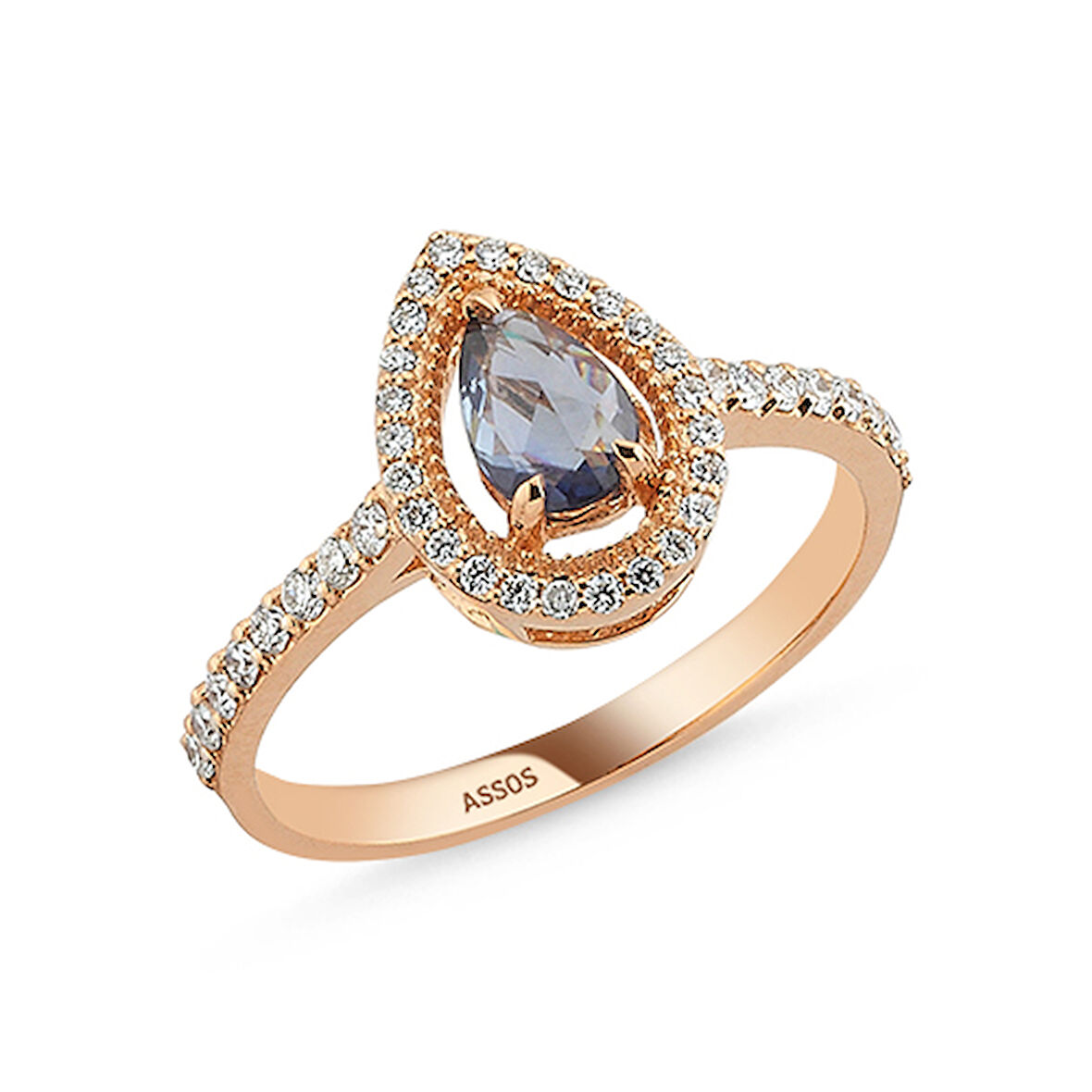 Pırlanta Safir Taşlı Yüzük