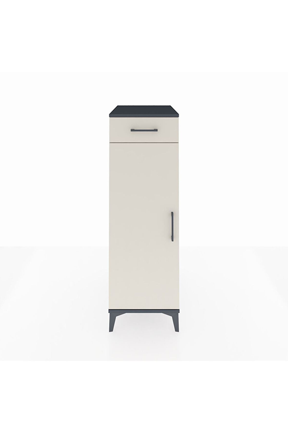 Kronos Dolap 2 Raflı Tek Çekmeceli Tek Kapaklı 44x59x134 Antrasit-Aytaşı