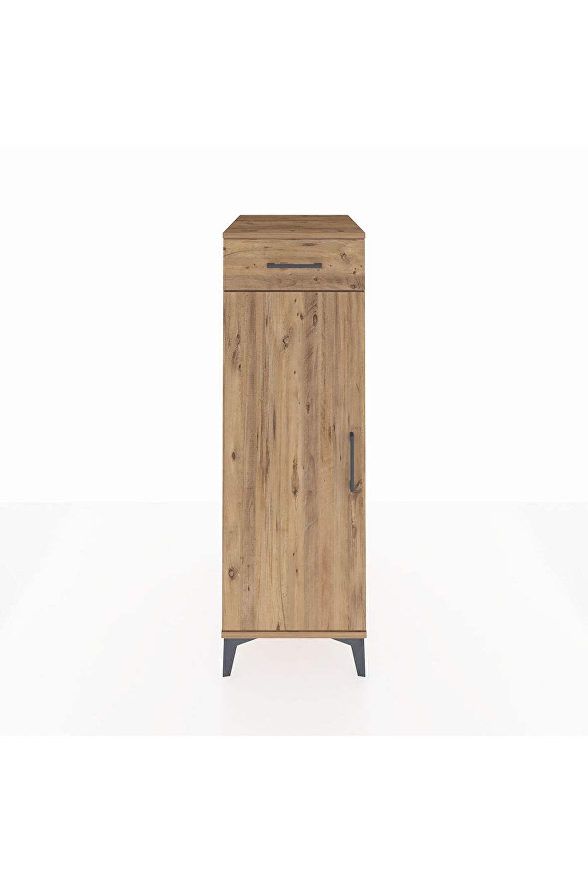 Kronos Dolap 2 Raflı Tek Çekmeceli Tek Kapaklı 44x59x134 Çam-Çam