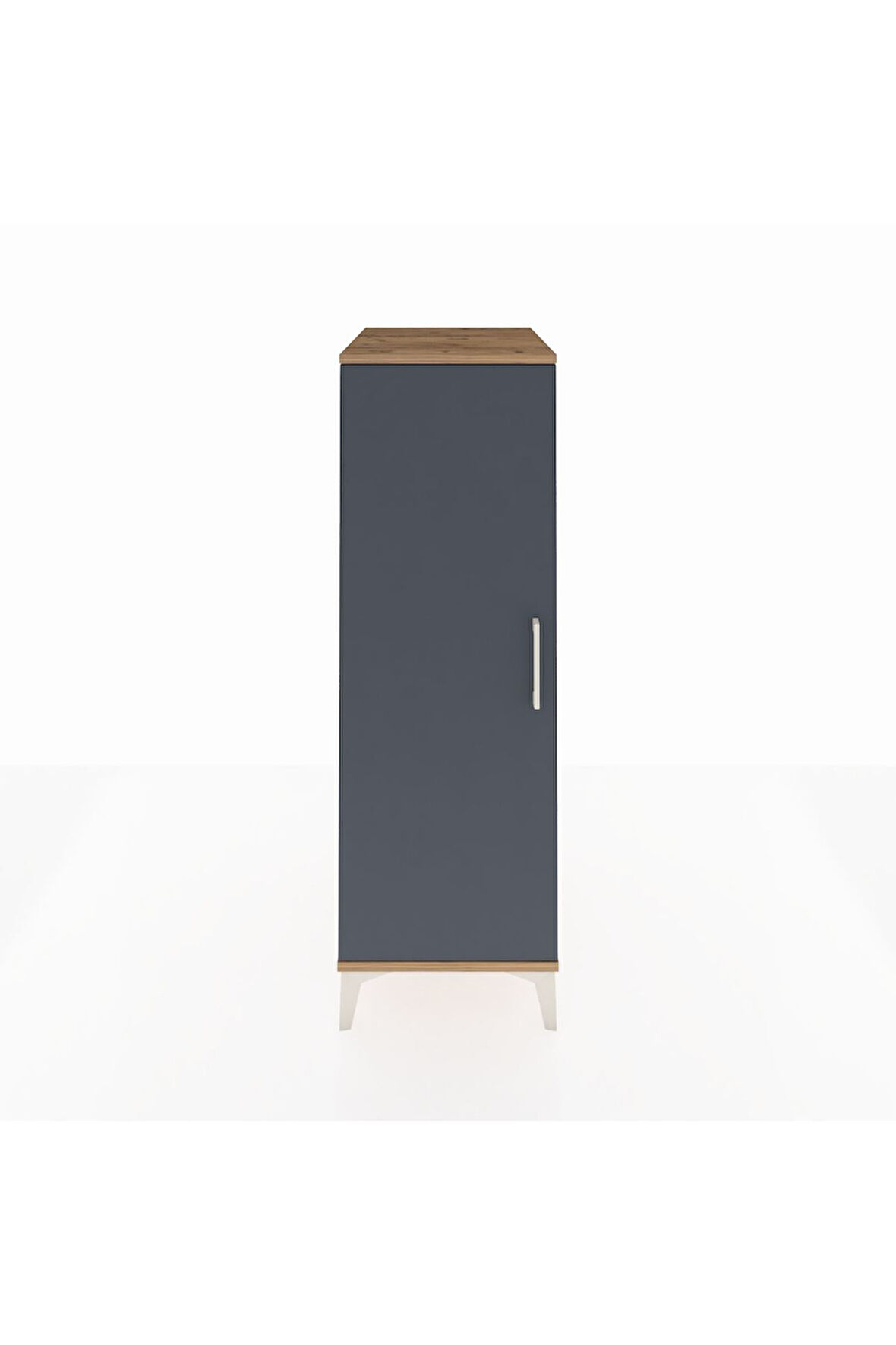 Kronos Dolap 2 Raflı Tek Kapaklı 44x59x134 Çam-Antrasit