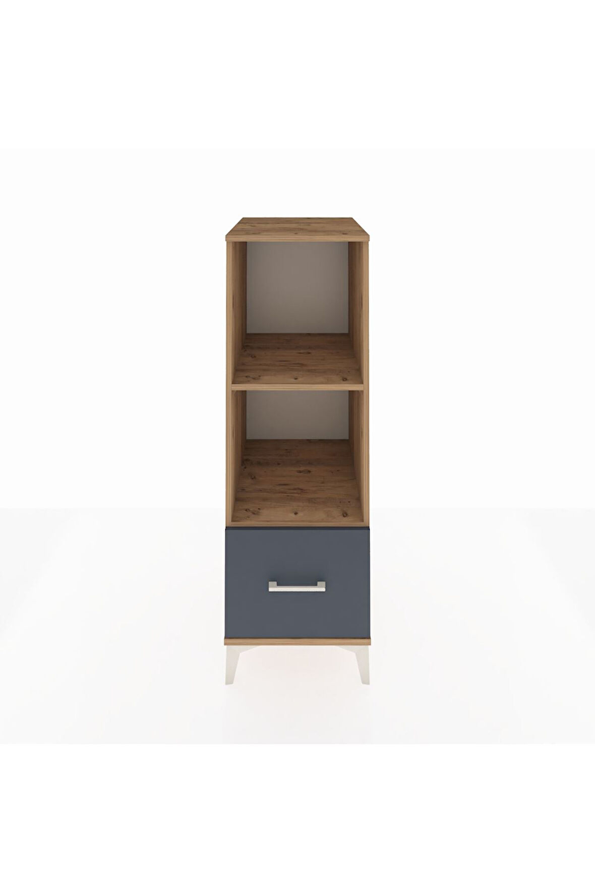 Kronos Dolap 2 Raflı Tek Çekmeceli 44x59x134 Çam-Antrasit