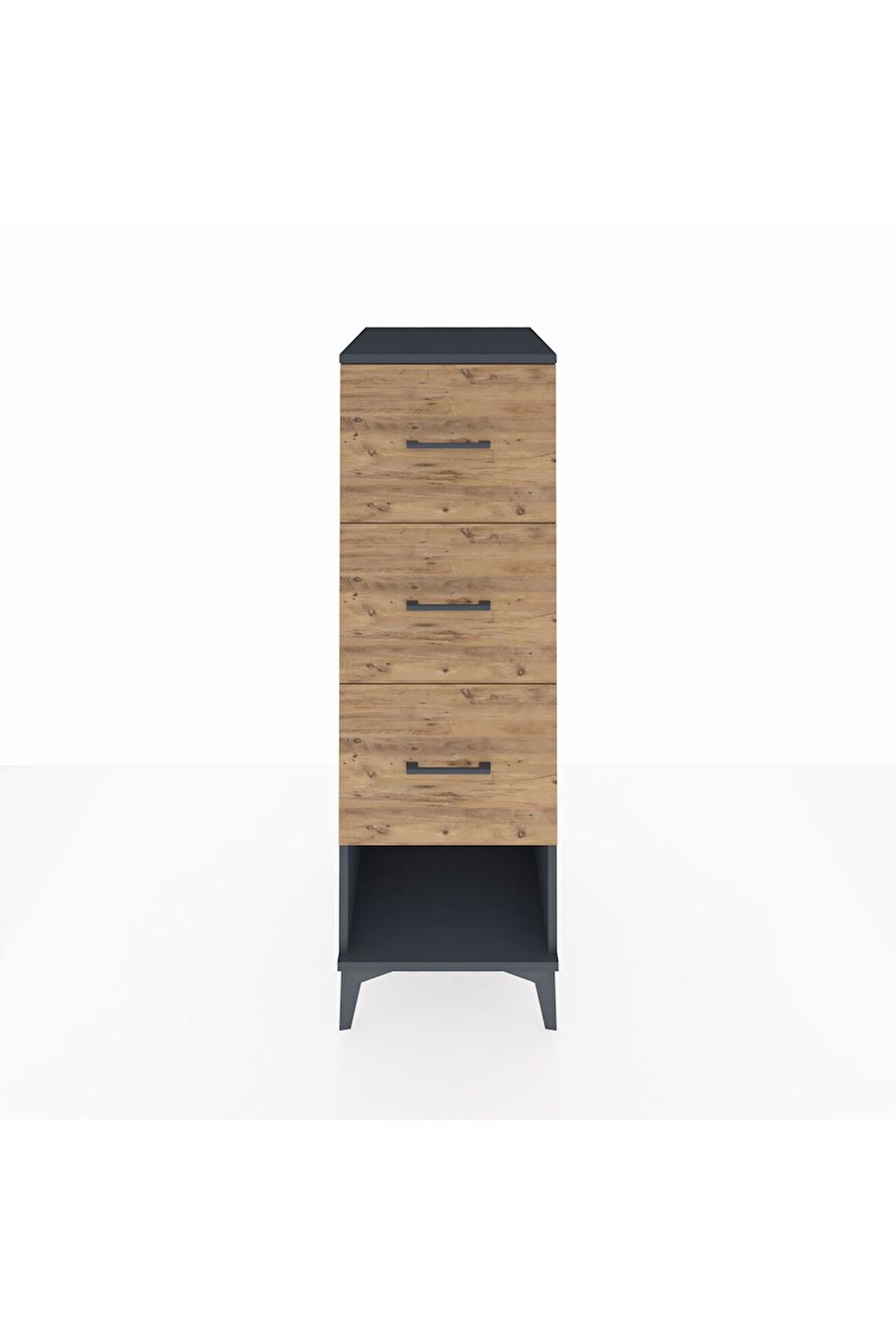 Kronos Dolap 3 Çekmeceli 44x59x134 Antrasit-Çam