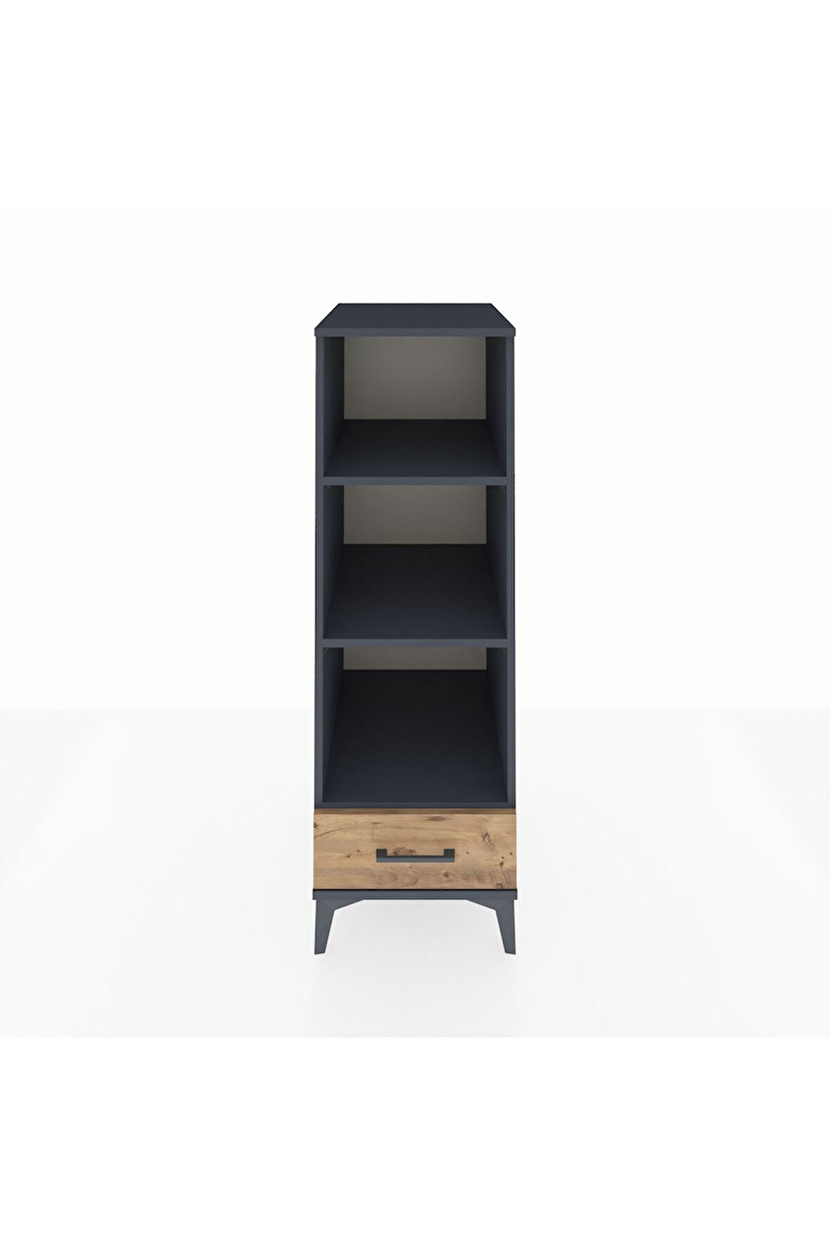 Kronos Dolap 3 Raflı Tek Çekmeceli 44x59x134 Antrasit-Çam