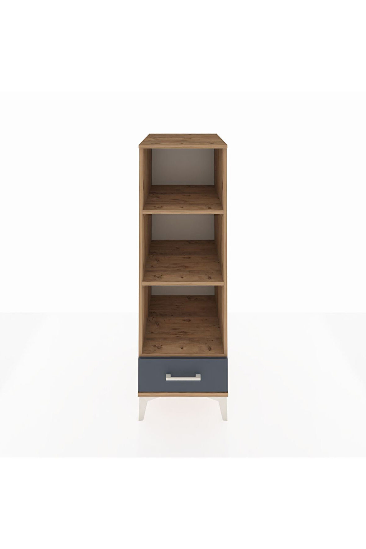 Kronos Dolap 3 Raflı Tek Çekmeceli 44x59x134 Çam-Antrasit