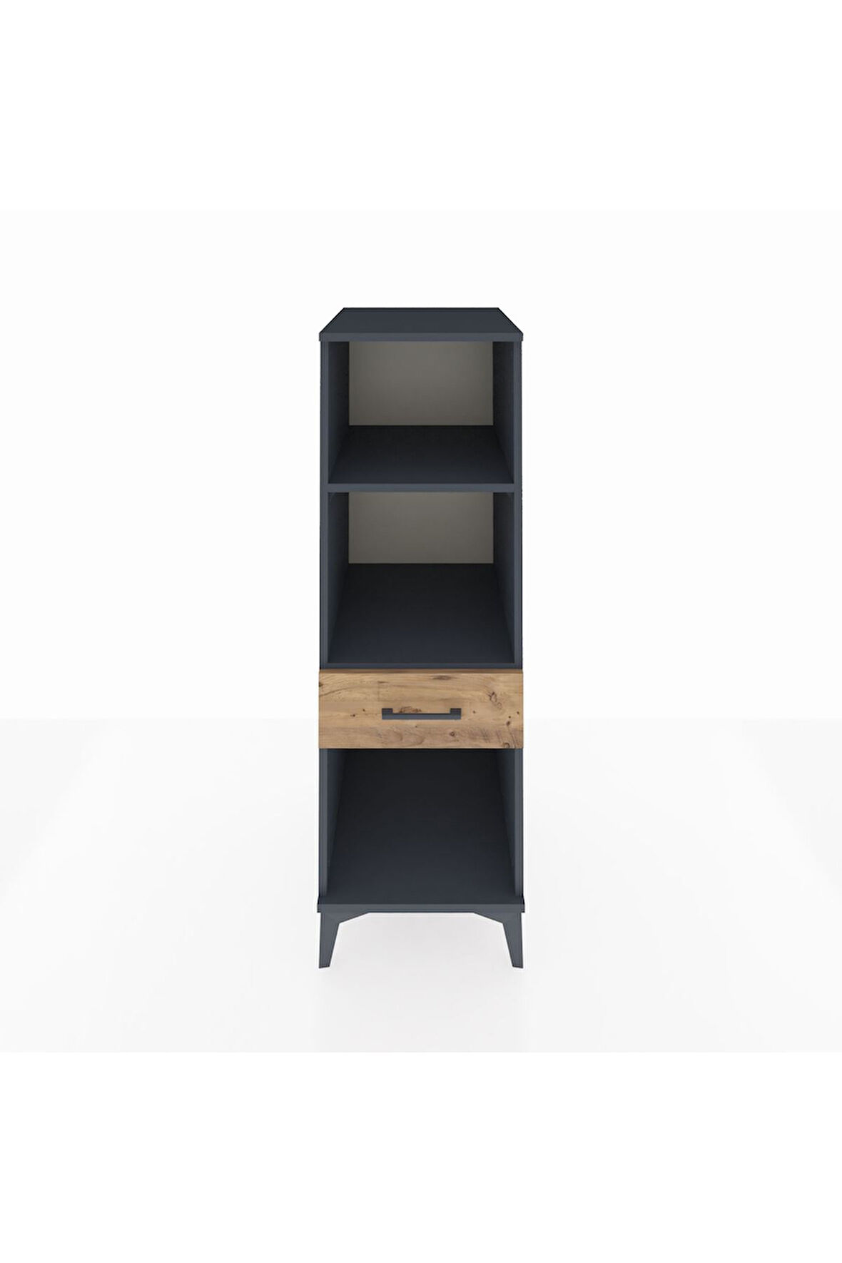 Kronos Dolap 2 Raflı Tek Çekmeceli 44x59x134 Antrasit-Çam