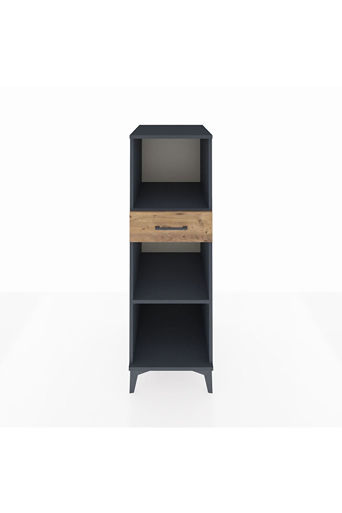 Kronos Dolap 2 Raflı Tek Çekmeceli 44x59x134 Antrasit-Çam