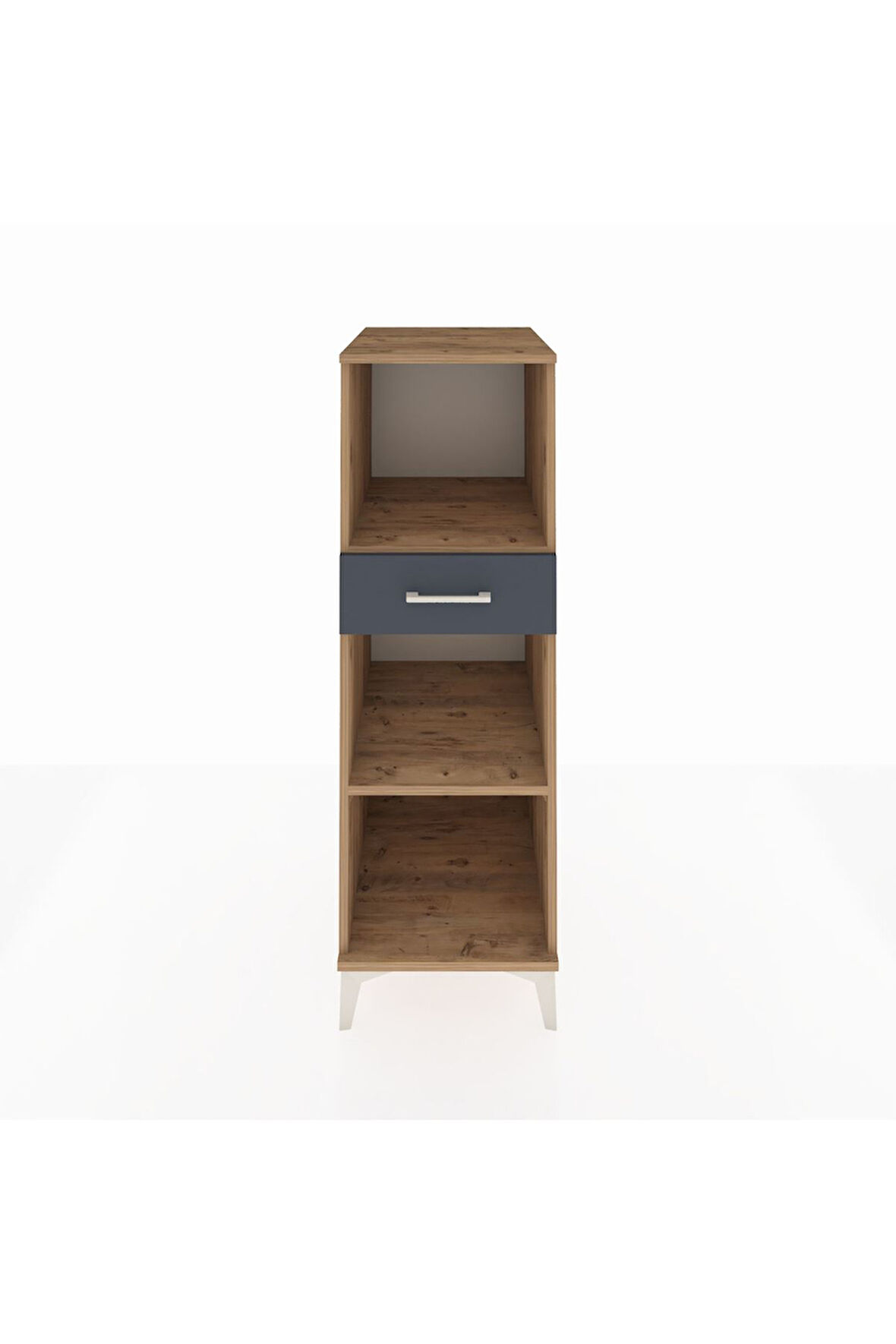 Kronos Dolap 2 Raflı Tek Çekmeceli 44x59x134 Çam-Antrasit