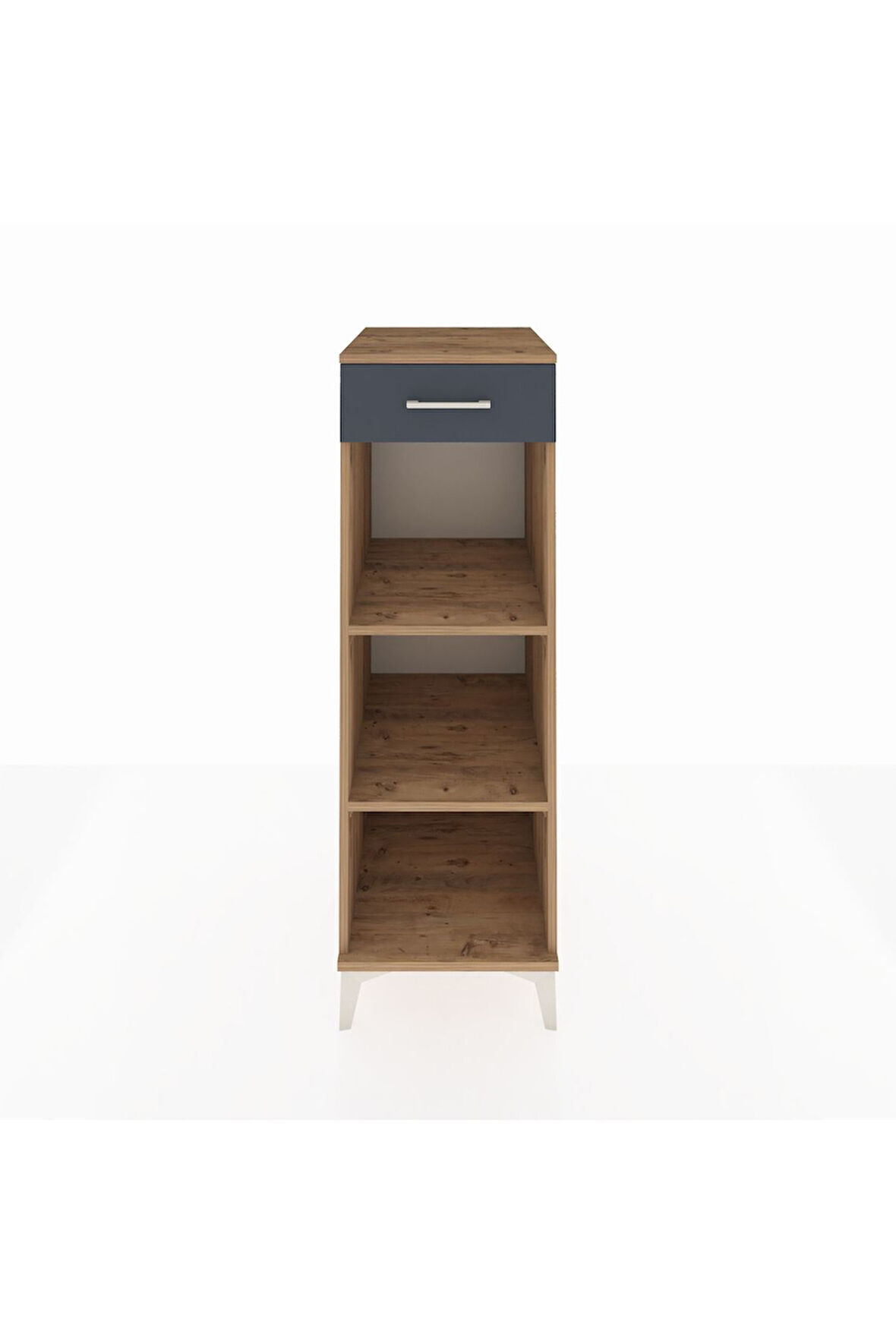 Kronos Dolap 2 Raflı Tek Çekmeceli 44x59x134 Çam-Antrasit