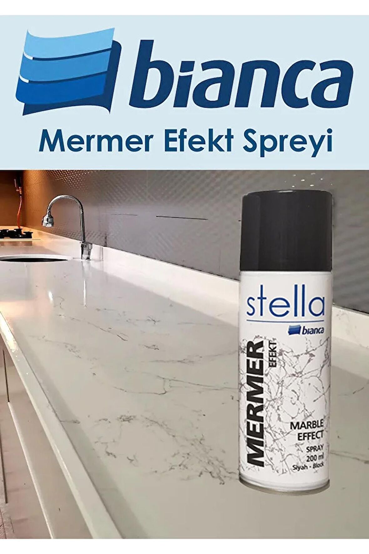 Stella Mermer Efekt Spreyi Siyah