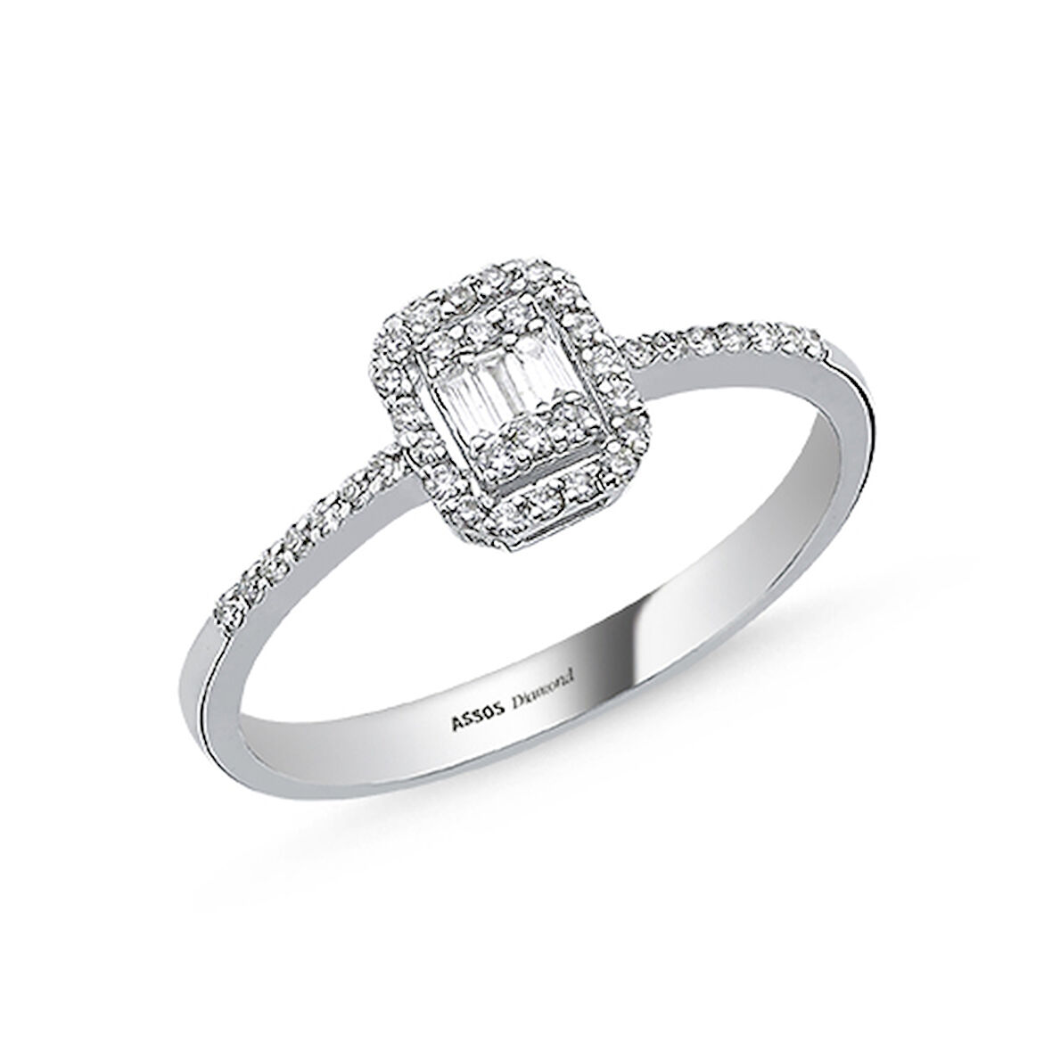 0.22 Karat Baget Taşlı Pırlanta Yüzük