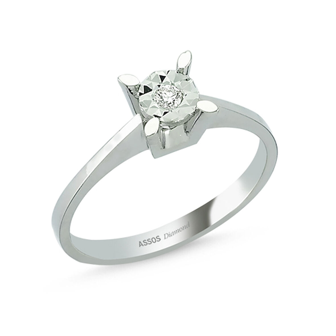 0.04 Karat Pırlanta Tektaş Yüzük