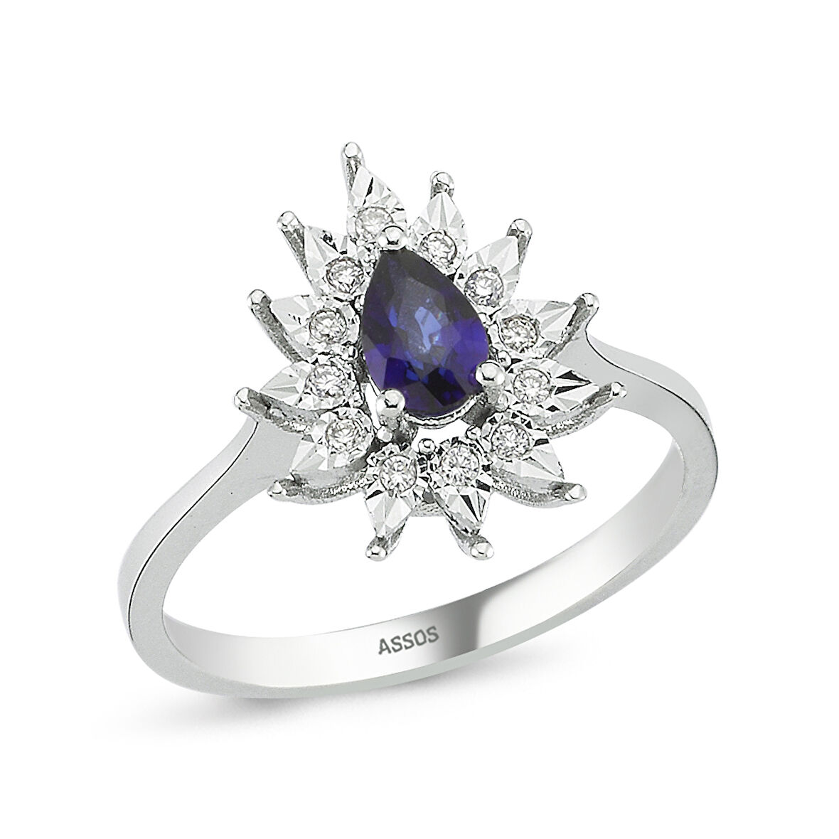 0.08 Karat Safir Taşlı Pırlanta Fantezi Yüzük