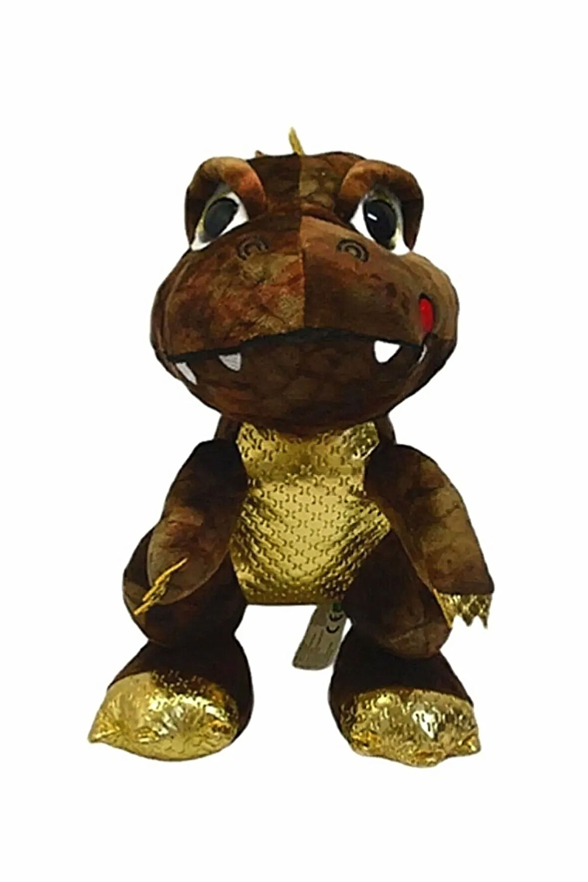 Canavar Dinazor Trex 40 cm - Peluş Oyuncak T-rex Kahverengi