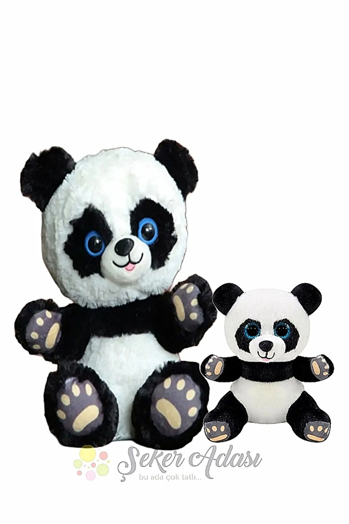Oyuncak Peluş Panda Ayı 28 Cm Ve Yavru Panda 15 Cm - Hediye Seti