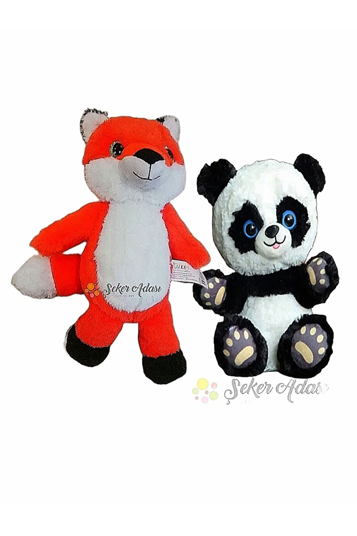 Kaliteli Peluş Panda Ayı Ve Peluş Tilki Oyuncak - Uyku & Oyun Arkadaşı