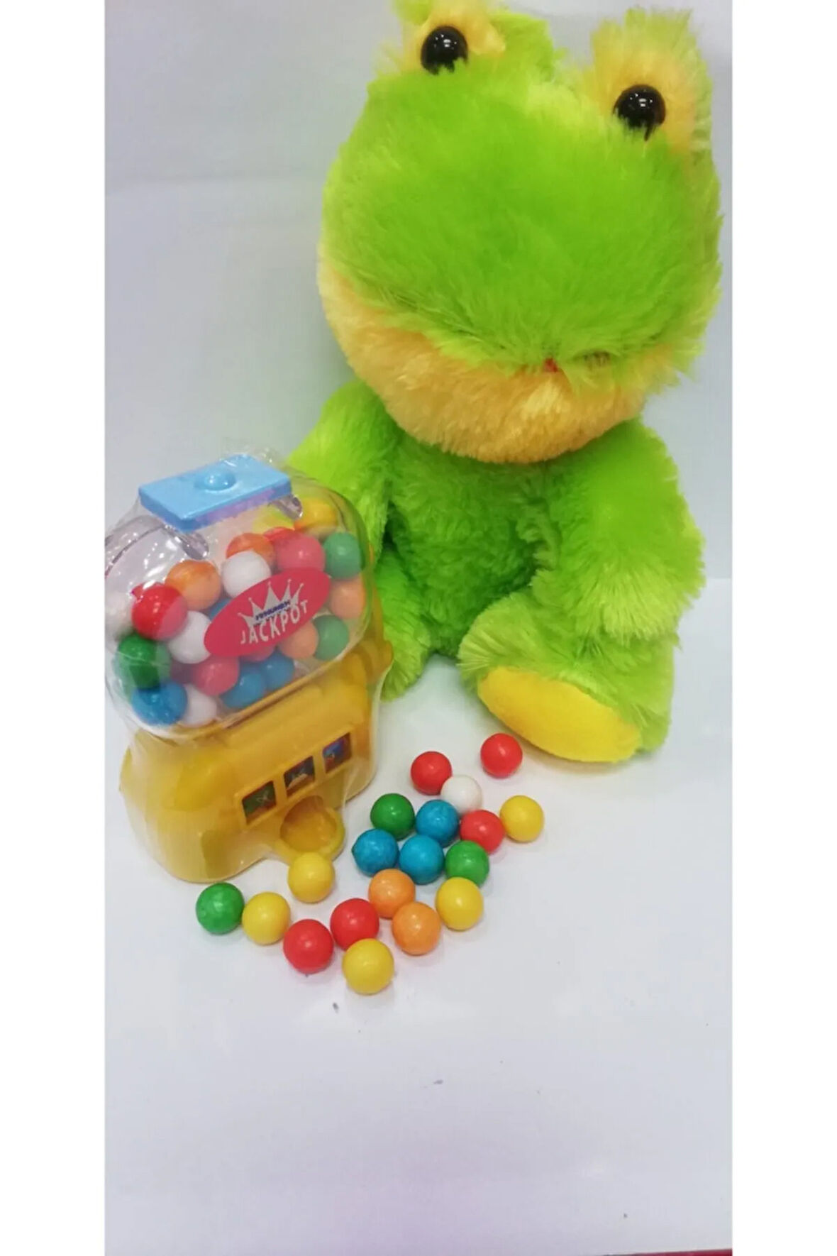 2 Si 1 Arada / Sevimli Arkadaşım Kermit Kurbağa 20 Cm Ve Jackpot Sakız Makinası.