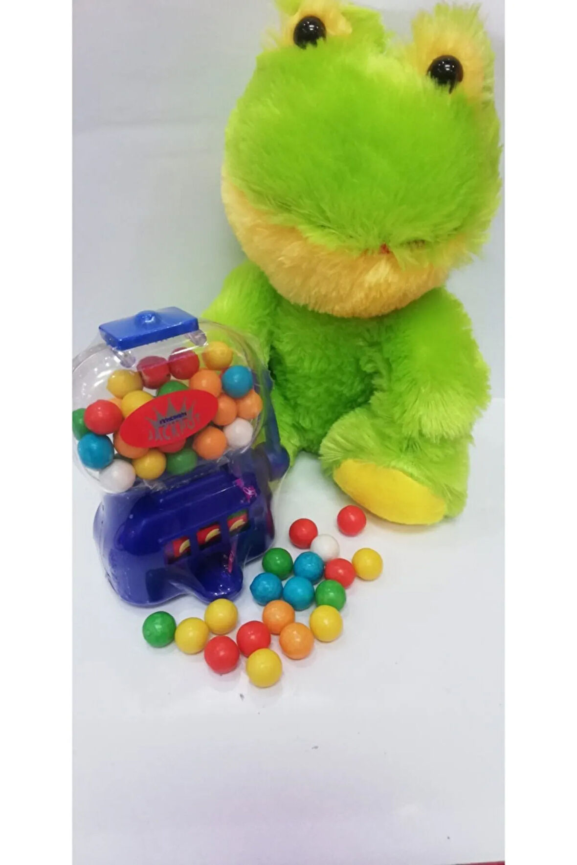 2 Si 1 Arada / Sevimli Arkadaşım Kermit Kurbağa 20 Cm Ve Jackpot Sakız Makinası