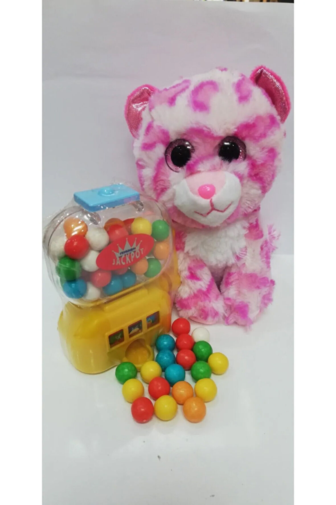 2 Si 1 Arada / Sevimli Arkadaşım Pembe Pink Panter 15 Cm Ve Jackpot Sakız Makinası