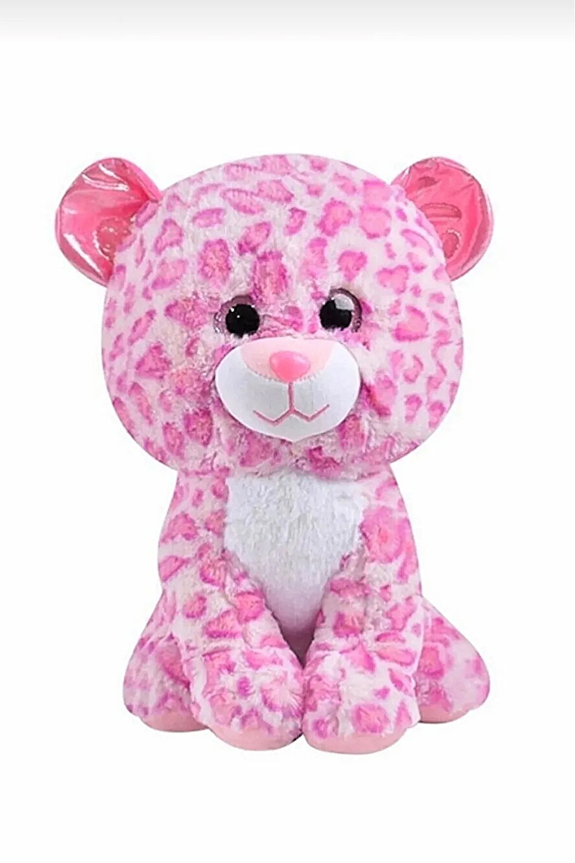 Sevimli Pembe Peluş Leopar Panter Kedi 17 Cm